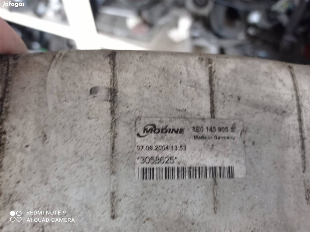 Audi A4 (B6/B7) 1.9 TDI audi a4 1.9 pdtdi intercooler hűttő 2. kép