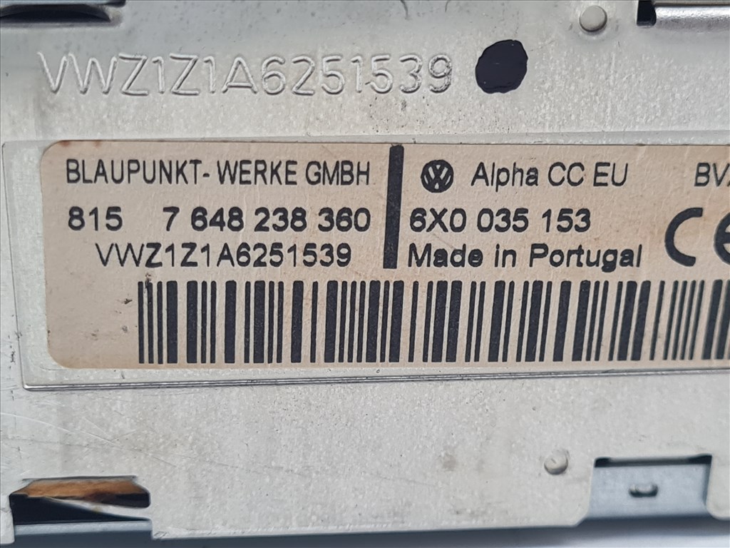 Volkswagen Golf IV, Volkswagen Bora Alpha rádió (25572) 6x0035153 6. kép