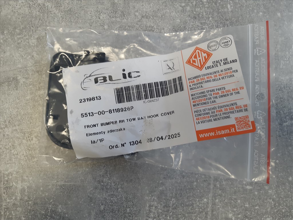 Toyota Auris / Auris Hybrid (2015-2019) első lökhárító jobb oldali vonószem takaró fedél ÚJ 5212702927 2319813rh 5. kép