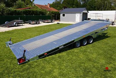 Új 5.7m-es billenős (3500kg-os) autószállító utánfutó akciósan bruttó 2.990.000 Ft