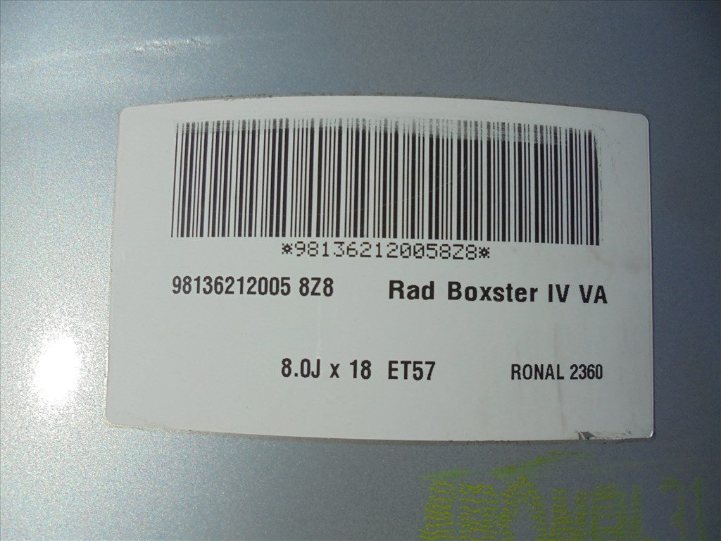 18-as kétszéles gyári Porsche alufelni szalon állapotban eladó 7. kép