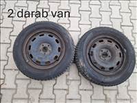  2 db 5x100 15" lemezfelni, rajta 195/65 Pirelli téli gumi (26195)