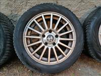  5x120 lyukosztású 16" használt Dotz alufelni, rajta 205/55 újszerű Nokian téli gumi