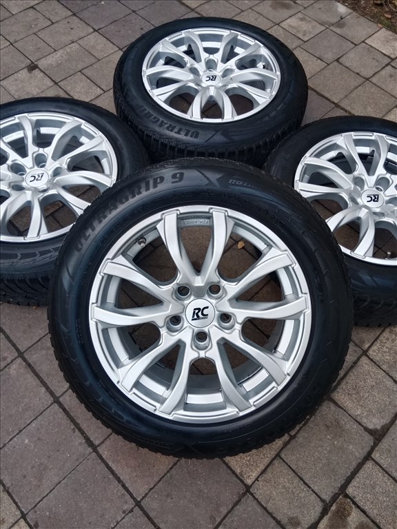 5x112 lyukosztású 16" használt alufelni, rajta 205/60 használt téli gumi gumi  2. kép