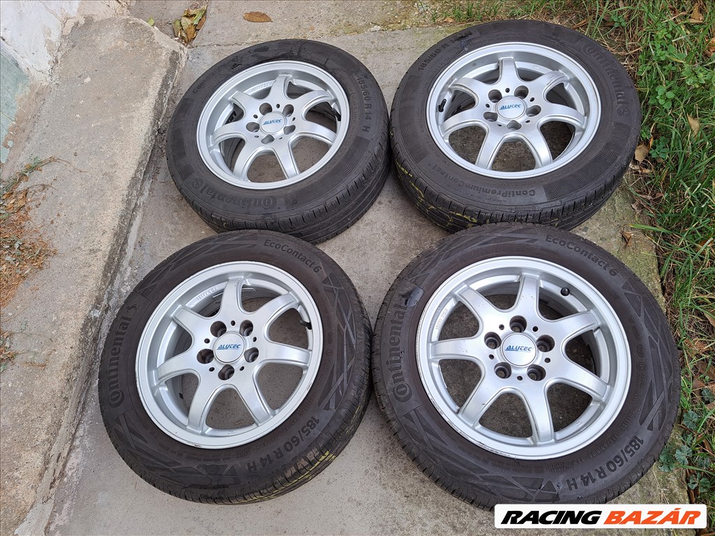 4db 5x100 14" Újszerű Skoda Seat Volkswagen Alufelni  Alutec Germany Continental Ecocontact 6  1. kép