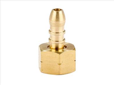 Gáztömlő vége belső menetes 3/8 "L, 9-10 mm-es tömlőcsonkkal, sárgarézből