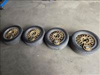  4x100 lyukosztású 15" használt BBS alufelni, rajta 195/50 használt nyári gumi gumi 