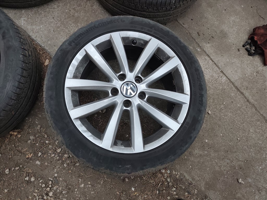 VW Passat B6 b7 5x112 lyukosztású 17" használt (gyári felni) alufelni, rajta kopott gumi  2. kép