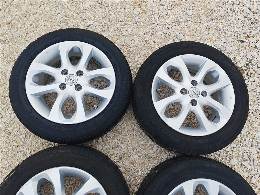 15" 4x100 Nissan Micra gyári alufelni szett nyárigumikkal +TPMS!  3. kép