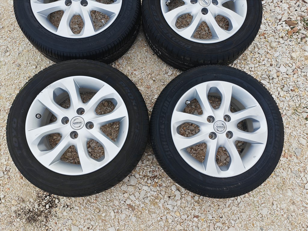 15" 4x100 Nissan Micra gyári alufelni szett nyárigumikkal +TPMS!  4. kép