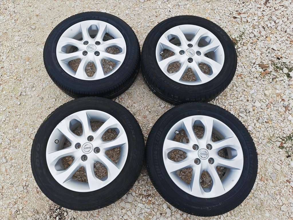 15" 4x100 Nissan Micra gyári alufelni szett nyárigumikkal +TPMS!  2. kép