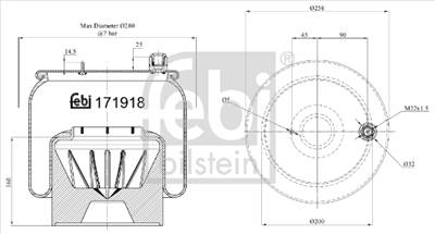 FEBI BILSTEIN 171918 - Légrugó rugótömb MERCEDES-BENZ