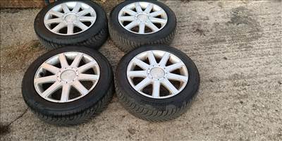  5x112 lyukosztású 16" használt MAM alufelni, rajta 205/55 használt Bridgestone téli gumi gumi 