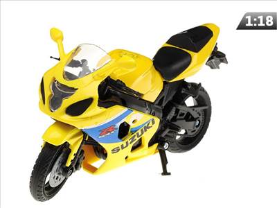 Motor modell – Suzuki GSX-R600 (1:18, sárga)