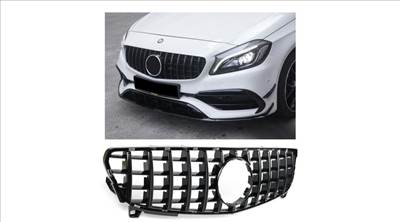 Mercedes Benz W176 A-osztály 2015-2018 lakkozott fekete hűtőrács Panamerica AMG GT stílusban