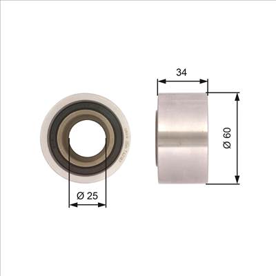 Szíjtárcsa/vezetőgörgő, fogasszíj GATES T42187 for MG, ROVER, LAND ROVER