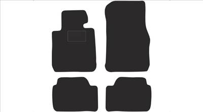 BMW F20 2011-2019 prémium fekete velúrszőnyeg szett kék piros cérnás varrással