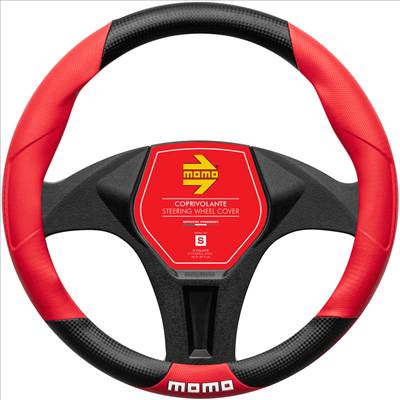 Kormányvédő 36-38cm, fekete-piros, prémium, Momo Light Tuning S
