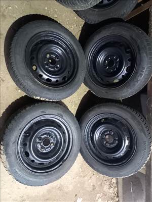  4x100 14" lemezfelni,175/65 használt téli gumi toyota suzuki mazda hyundai