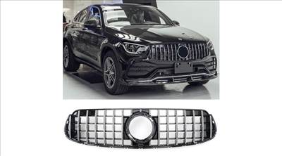 Mercedes Benz C253 X253 GLC AMG Pack 2019-2022 króm - lakkozott fekete hűtőrács Panamerica AMG GT stílusban