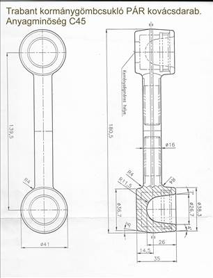 Trabant kormánygömbcsukló nyers kovácsdarab
