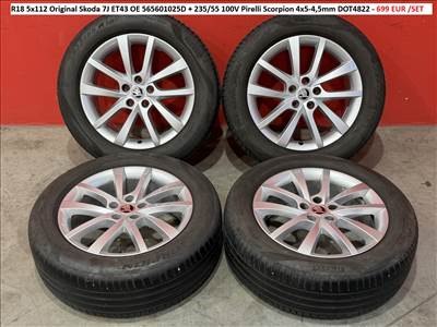 R18 5x112 Original Skoda kodiaq 7J ET43 OE 565601025D + 235/55 