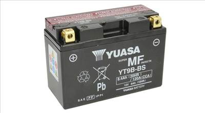 Yuasa YT9B-BS 12V Akkumulátor 8,4Ah 120A Indítóáram Bal+
