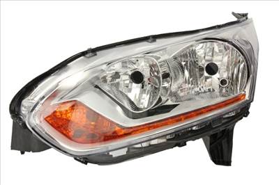 Ford Transit Conect 2013-2015 utángyártott új bal első fényszóró H7/H15 +DRL króm ház. (motorral) TYC 1424755