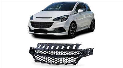 Opel Corsa E 2014- matt fekete embléma mentes hűtőrács