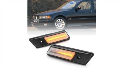 BMW E34 1988-1994 E36 1990-1995 facelift előtti átlátszó burás futófényes SMD LED oldalindex szett