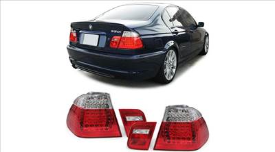 BMW E46 2001-2005 limousine piros fehér LED-es hátsó lámpa pár
