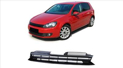 VW Volkswagen Golf VI - 6 embléma mentes lakkozott fekete hűtőrács