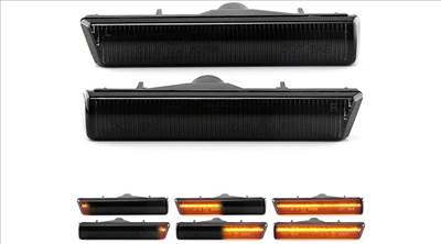 BMW E38 E46 M3 füst fekete burás futófényes SMD LED oldalindex szett