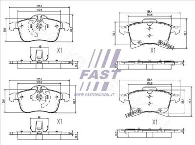 Fékbetét első - ZAFIRA, ADAM, CORSA, NABIRA, VIVA, ASTRAVAN - FT29526, 16491 -  - Fastoriginal Utángyártott új 16491