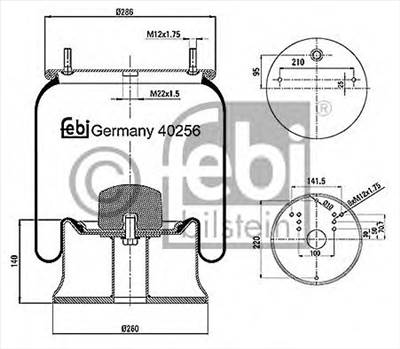 FEBI BILSTEIN 40256 - Légrugó rugótömb MERCEDES-BENZ