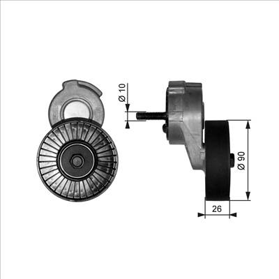 Szíjfeszítő, hosszbordás szíj GATES T38113 for CHRYSLER, PLYMOUTH, DODGE