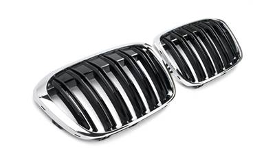 BMW F48 X1 2015-2019 krómozott lakkozott fekete M4 stílusú vese