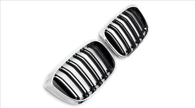 BMW G01 X3 G02 X4 2017-2021 krómozott lakkozott fekete M4 stílusú vese