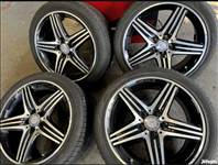  5x112 lyukosztású 18" használt (gyári felni) alufelni, rajta használt nyári gumi gumi 