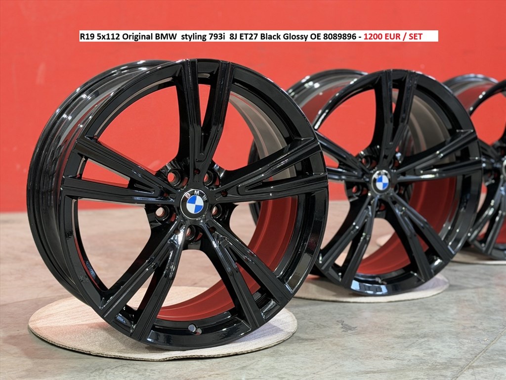 R19 5x112 Original BMW styling 793i 8J ET27 Black Glossy OE 8089896 ...