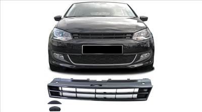 VW Volkswagen Polo V 6R 6C 2009-2017 fényes fekete embléma mentes hűtőrács