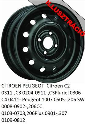 CITROEN PEUGEOT Citroen C2 0311-,C3 0204-0911-,C3Pluriel 0306- C4 0411- Peugeot 1007 0505-,206 SW 0008-0902-,206CC 0103-0703,206Plus 0901-,307 0109-0812 