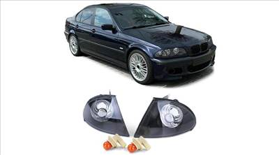 BMW E46 1998-2001 limousine touring fekete átlátszó burás első index pár