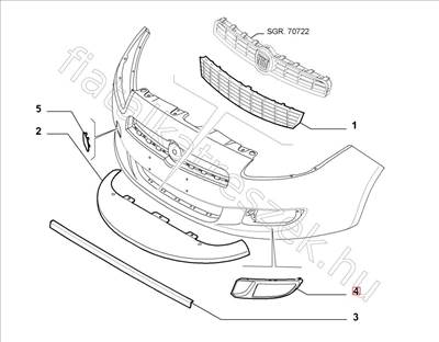 Ködlámpa takaró bal - BRAVO - 735441560 -  - FIAT eredeti Eredeti új 735441560