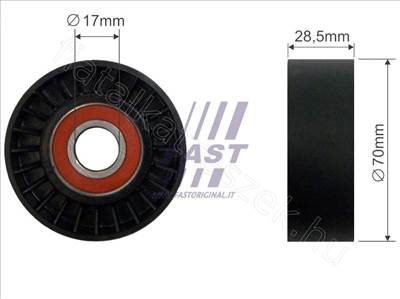 Vezetőgörgő, hosszbordás szíj FIAT CROMA 1.9 JTD 05> - ZAFIRA, CROMA, GRANDE, SEDICI, VECTRA, 9-3X - FT44547, 51758384 -  - Fastoriginal Utángyártott új 51758384