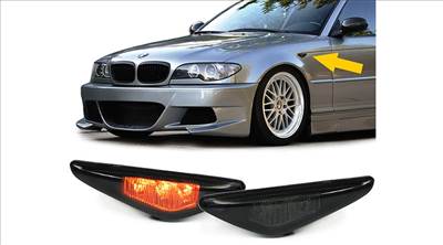 BMW E46 facelift coupe cabrio fekete burás futófényes SMD LED oldalindex szett