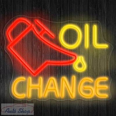 Autószerelő műhely LED tábla "Olajcsere" neonreklám dekoráció , autós LED neon éjszakai lámpa, BMW GARAGE - Garázstábla 32 x 25 cm