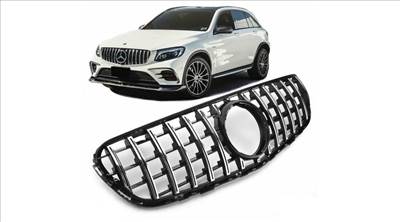Mercedes Benz C253 X253 GLC 2015-2019 króm - lakkozott fekete hűtőrács Panamerica AMG GT stílusban