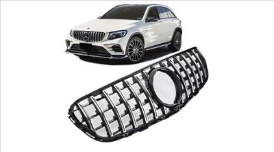 Mercedes Benz C253 X253 GLC 2015-2019 króm - lakkozott fekete hűtőrács Panamerica AMG GT stílusban (360kameráshoz)