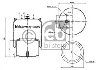 FEBI BILSTEIN 47556 - Légrugó rugótömb DAF